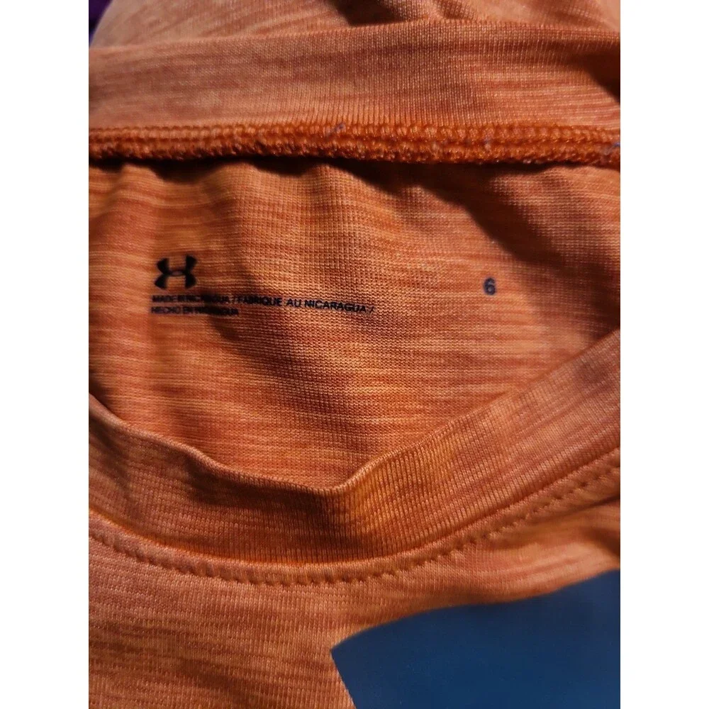 (#L4) Under Armour Short Sleeve Size Kid's 6 Orange